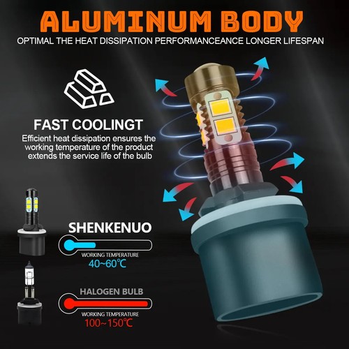 For Cadillac DeVille 1997-2005 6PC LED Headlight High Low Fog Lights bulbs M11 - Picture 14 of 18