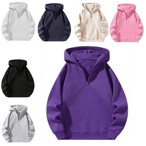Men Pullover Gifts Hoodie Hooded Sweatshirt Fashion Tops Him Tracksuit Quarter - Picture 2 of 14