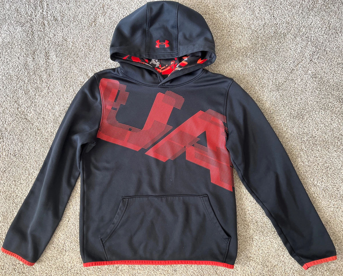 Black hoodie top red lining