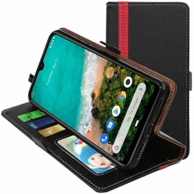 ebeststar Coque Xiaomi Mi A3 Etui Portefeuille Housse Porte-Cartes, Noir / Rouge