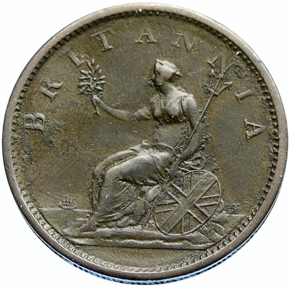 Moneda de centavo genuina 1807 Reino Unido Gran Bretaña Reino Unido REY GEORGE III i96817 Foto 2 de 3