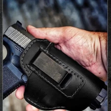Tactical IWB Leather Belt Gun Holster for Inside Waistband Concealed Carr Pistol