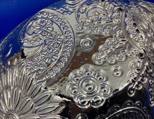 Splendida ciotola artistica in vetro laminato Paisley metà secolo - Foto 6 di 7