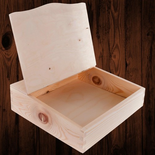 Decorative Wooden Storage Box Filing Organiser With Hinged Lid Craft Decoupage - Picture 11 of 11