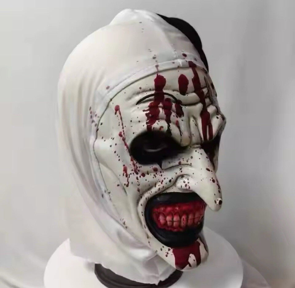 Scary Terrifier 3 Cosplay Mask Halloween Clown Bloody Latex Joker Party