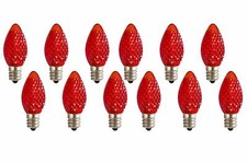 LED C7 Bulb E12 Candelabra Base 130V 0.58W UL Red, Pack of 12 CHRISTMAS