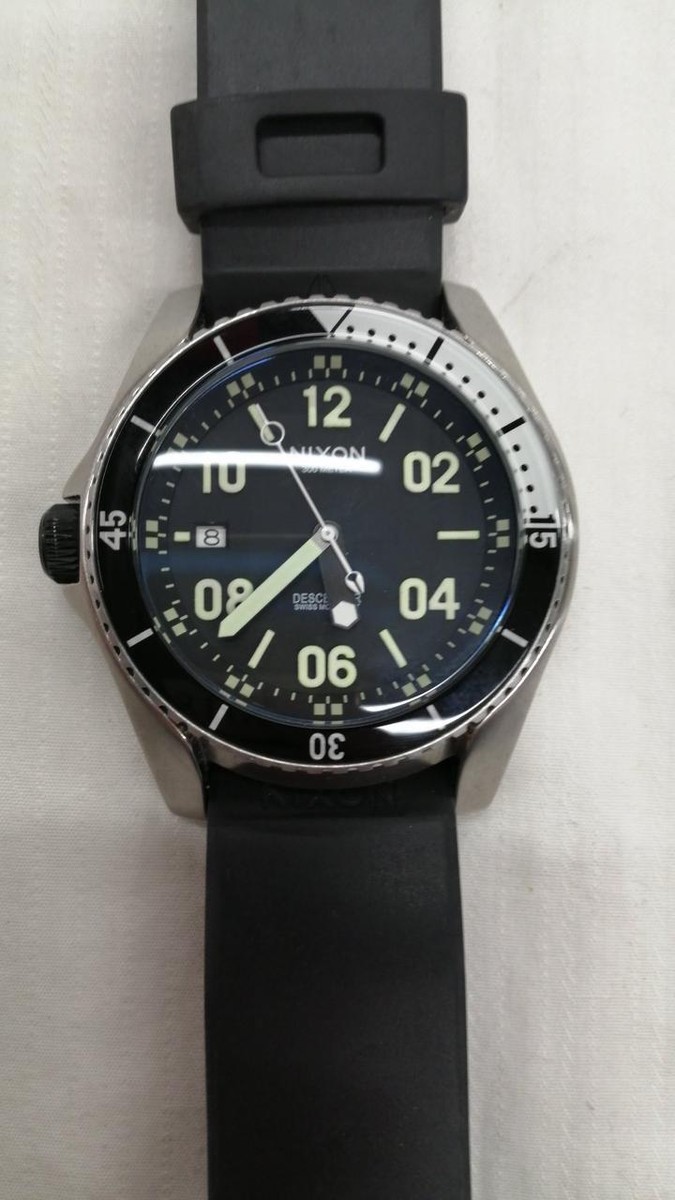 NIXON シルバー ブラック The Descender クォーツ 腕時計 Nixon Silver Blackk/The Descender Quartz Watch free shipping