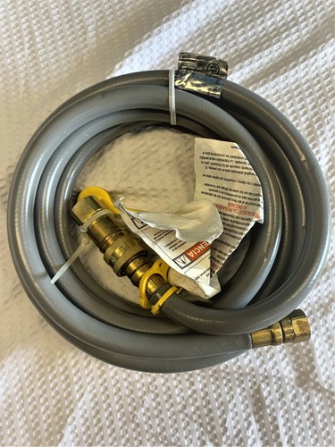 Gas Grill 3/8" Natural Gas Quick Release Disconnect 10' Grey Hose Kit New - Picture 2 of 4