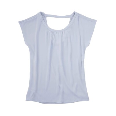 Ann Taylor LOFT Women's Mixed Media Bar Back Tee Blouse Top Size Medium