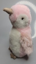 2020 FAO Schwarz Pink Sparkle Penguin Plush 12" GLITTER GOLD Accents