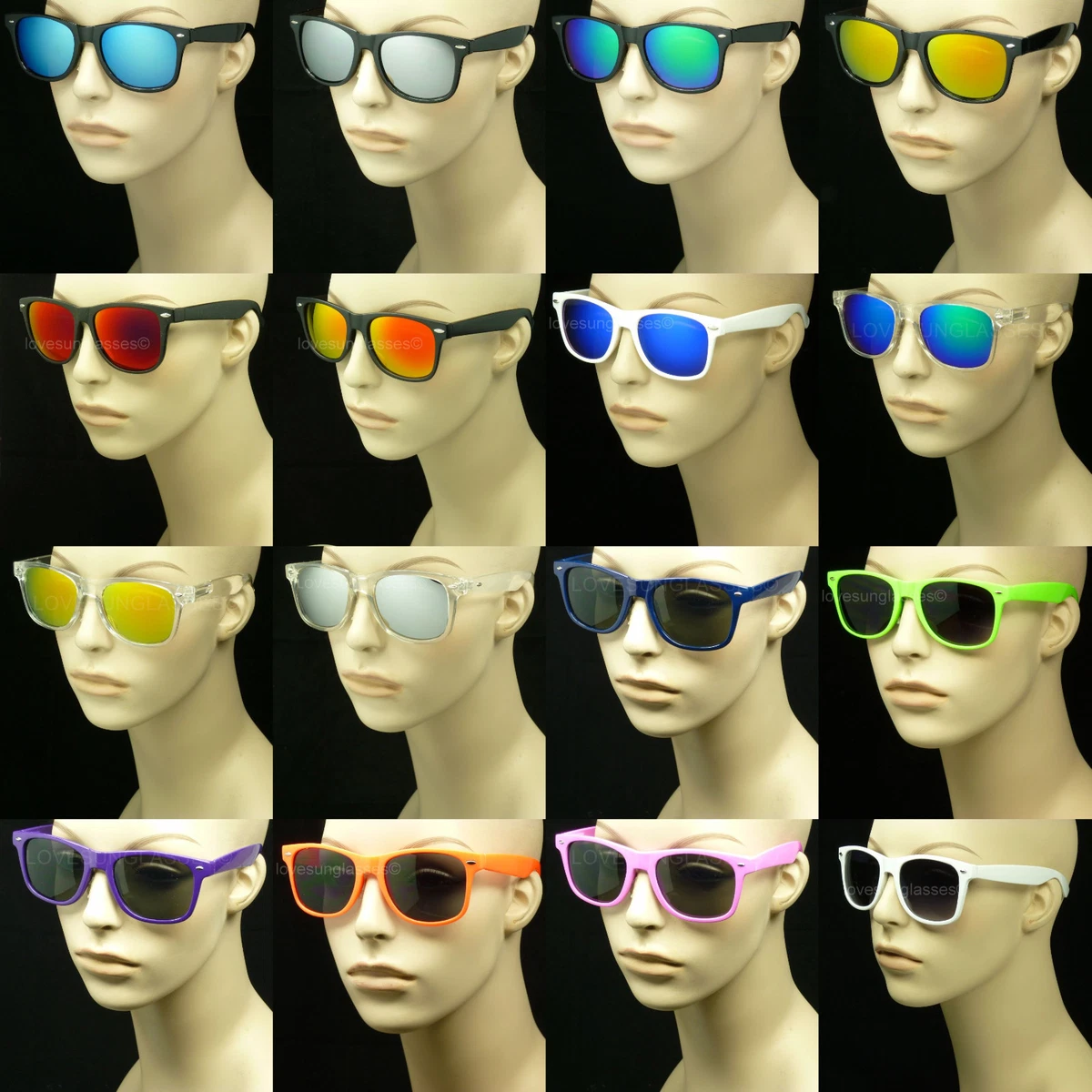 SUNGLASSES LOT WHOLESALE NEW RETRO VINTAGE MEN WOMEN GLASSES FRAME 80s 1980s