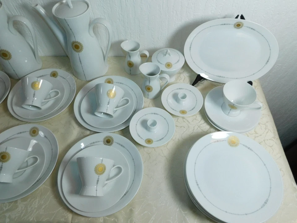 Service À Café Rosenthal Forme 2000 "Soleil De Minuit" Vintage 38 Pièces! - Photo 3/4