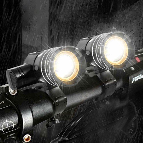 2Set LED USB Mountain Bike Lights Bicycle Torch Front+Rear Lamp Kit Rechargeable - Picture 2 of 16