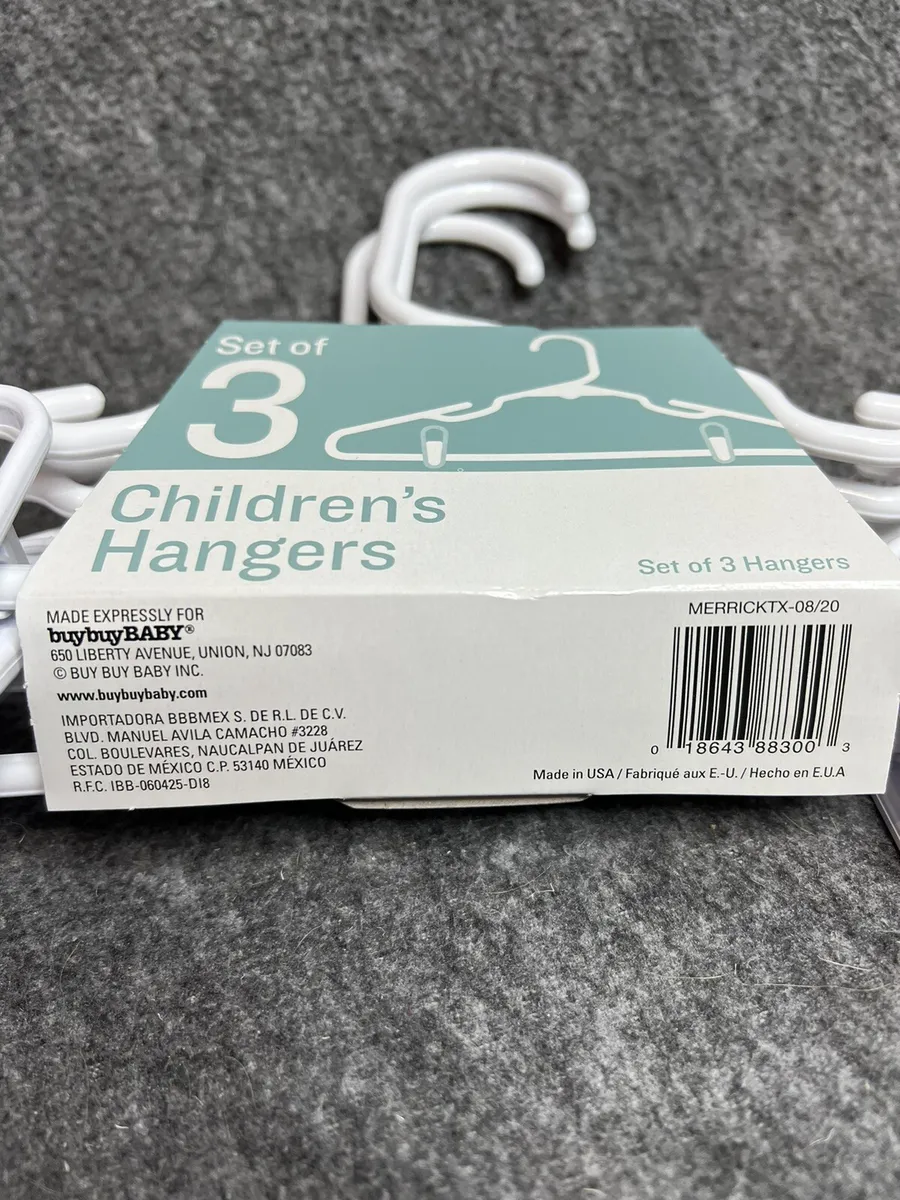 3 pk White Kids' Hanger with Clips - Pillowfort™