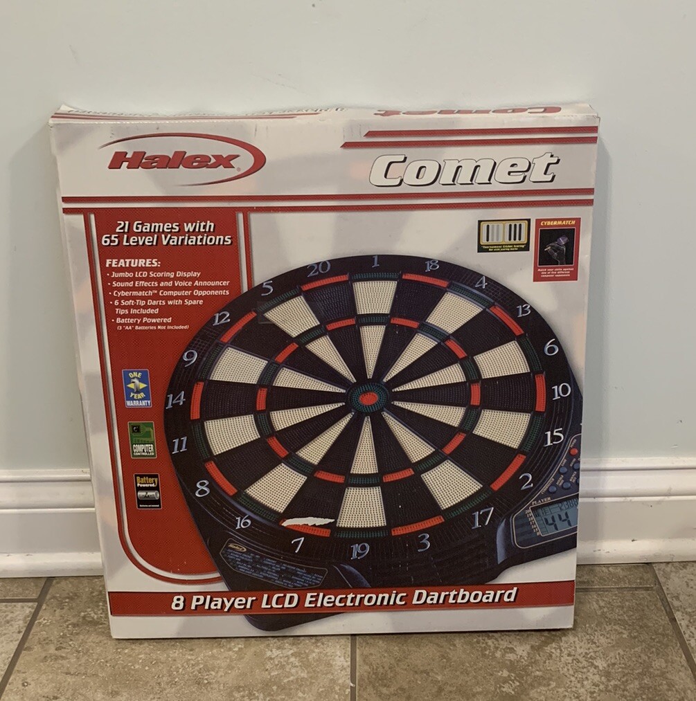 Halex COMET 8 Player LCD Electronic Dartboard 21 GAME 65 Variation
