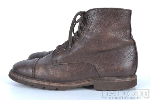 BRUNELLO CUCINELLI Solid Brown Leather Mens Shoes Ankle Boots - EU 43 / US 10 - Picture 4 of 10
