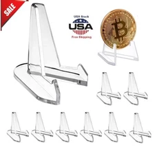 10Pcs Clear Acrylic Trading Card Stands Coins Sports Cards Display Holder NEW