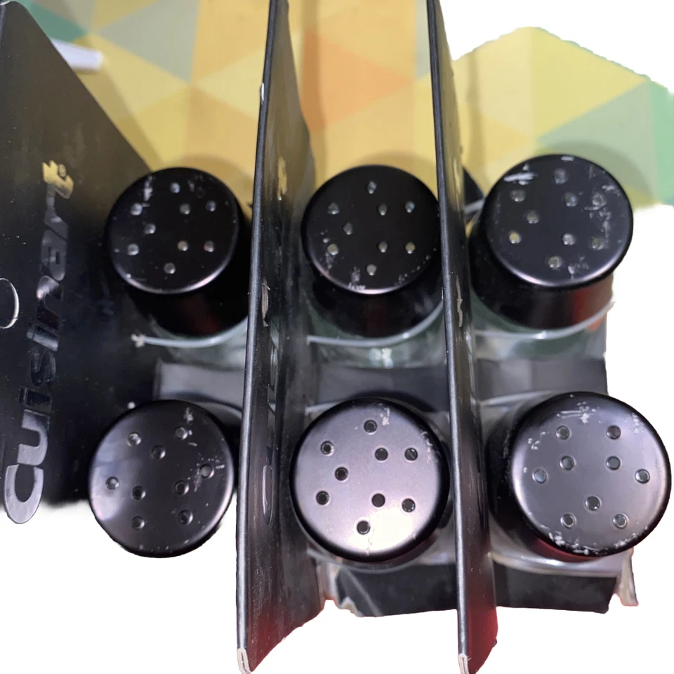 NUEVO Juego de coctelera de sal y pimienta Cuisinart base de vidrio, acabado negro Foto 2 de 4