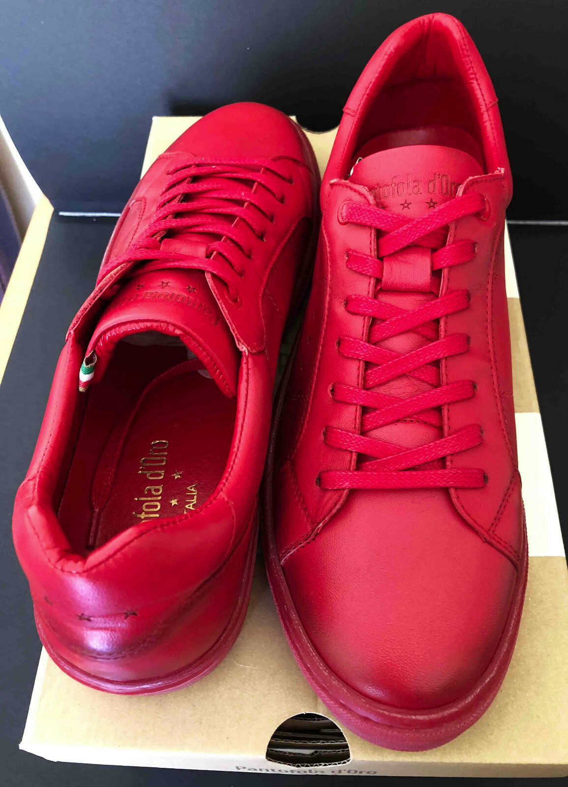 PANTOFOLA D’ORO Pantofola D'Oro Red Leather New!! 50%OFF!!!