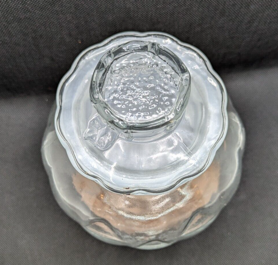 Vintage Libbey Glass Pumpkin Jar Halloween JackOLantern Lidded Candy