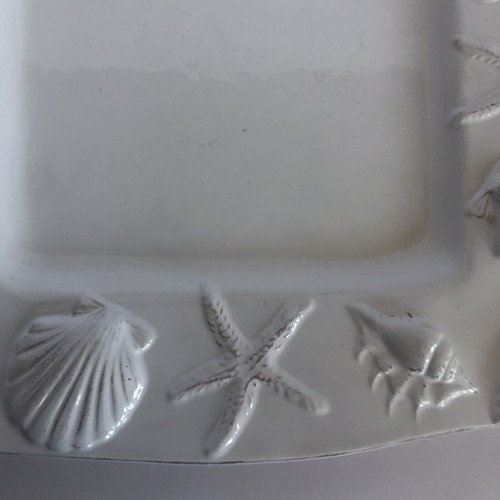 Blue Sky Seahorse and Seashell Menagerie White Salad Plates 9" Square Set of 2 - Picture 7 of 24