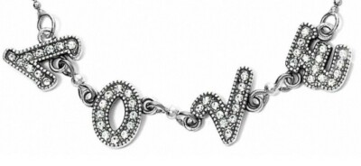 NWT Brighton AFFECTIONS LOVE Silver Crystal Petite Letters Necklace MSRP $58