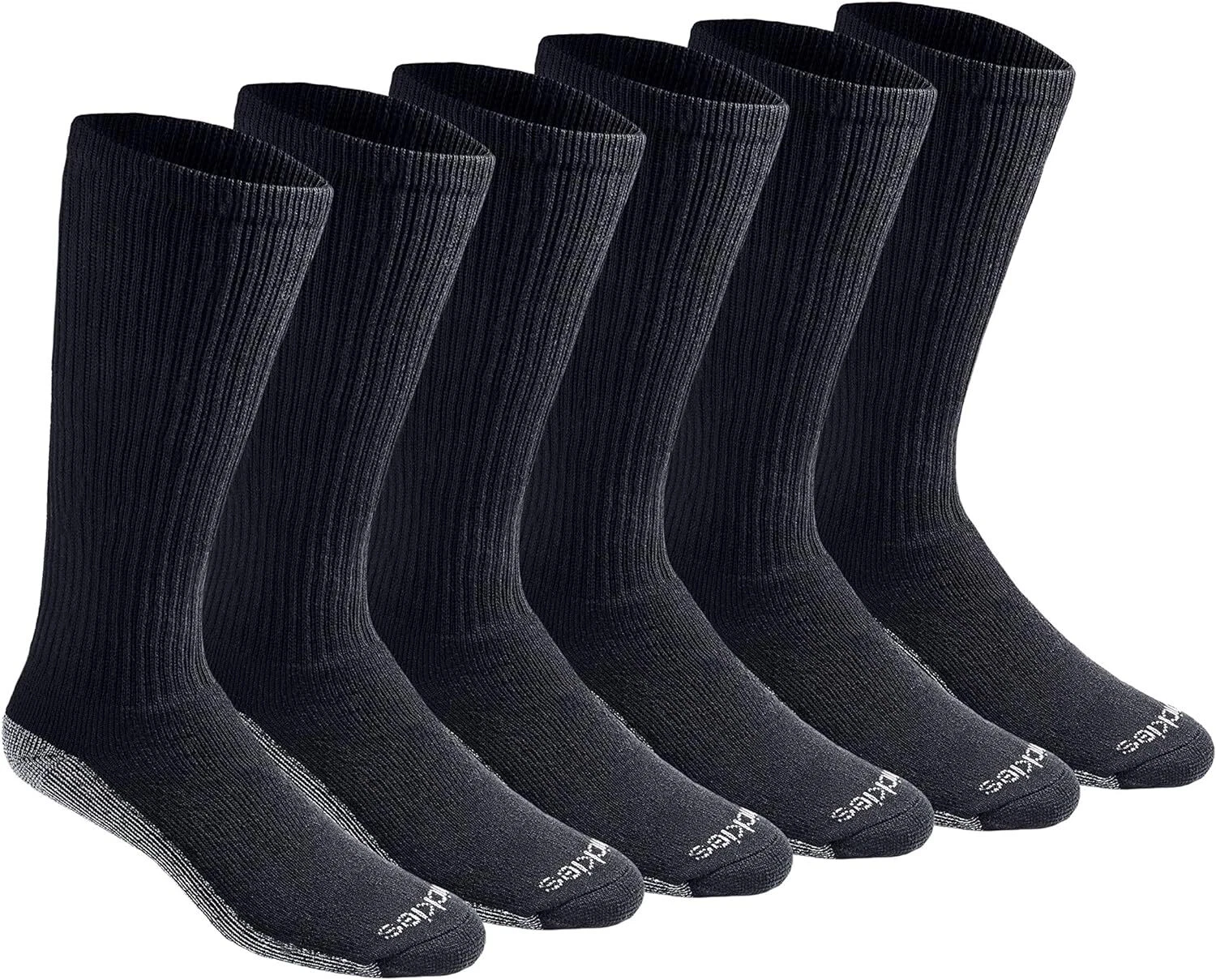 Dickies Men's Multi-Pack Dri-tech Moisture Control Boot-Length Socks, Black (6