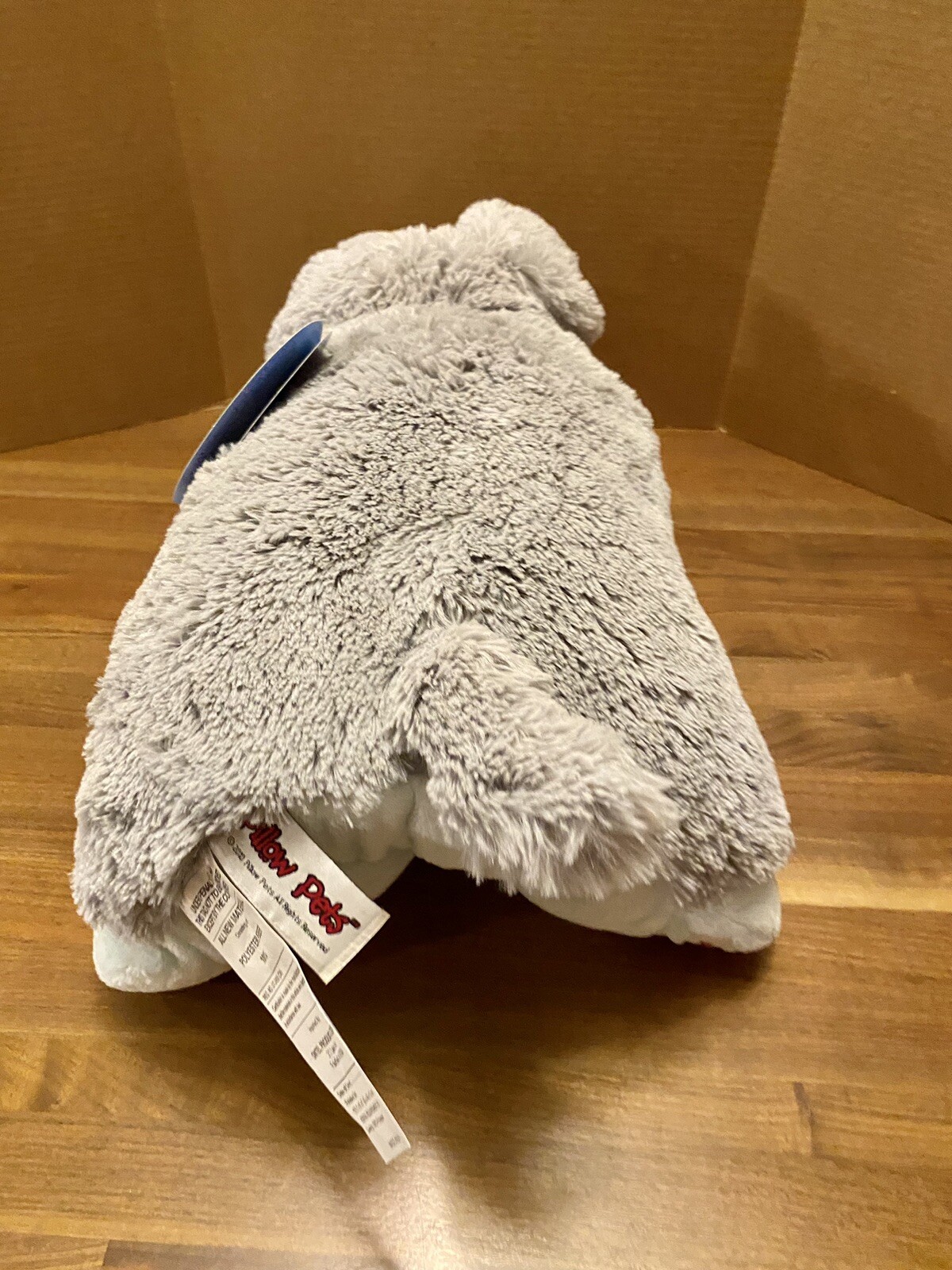 Pillow Pets Nutty Elephant Large 18" Gray Blue Stuffed Plush Animal Toy