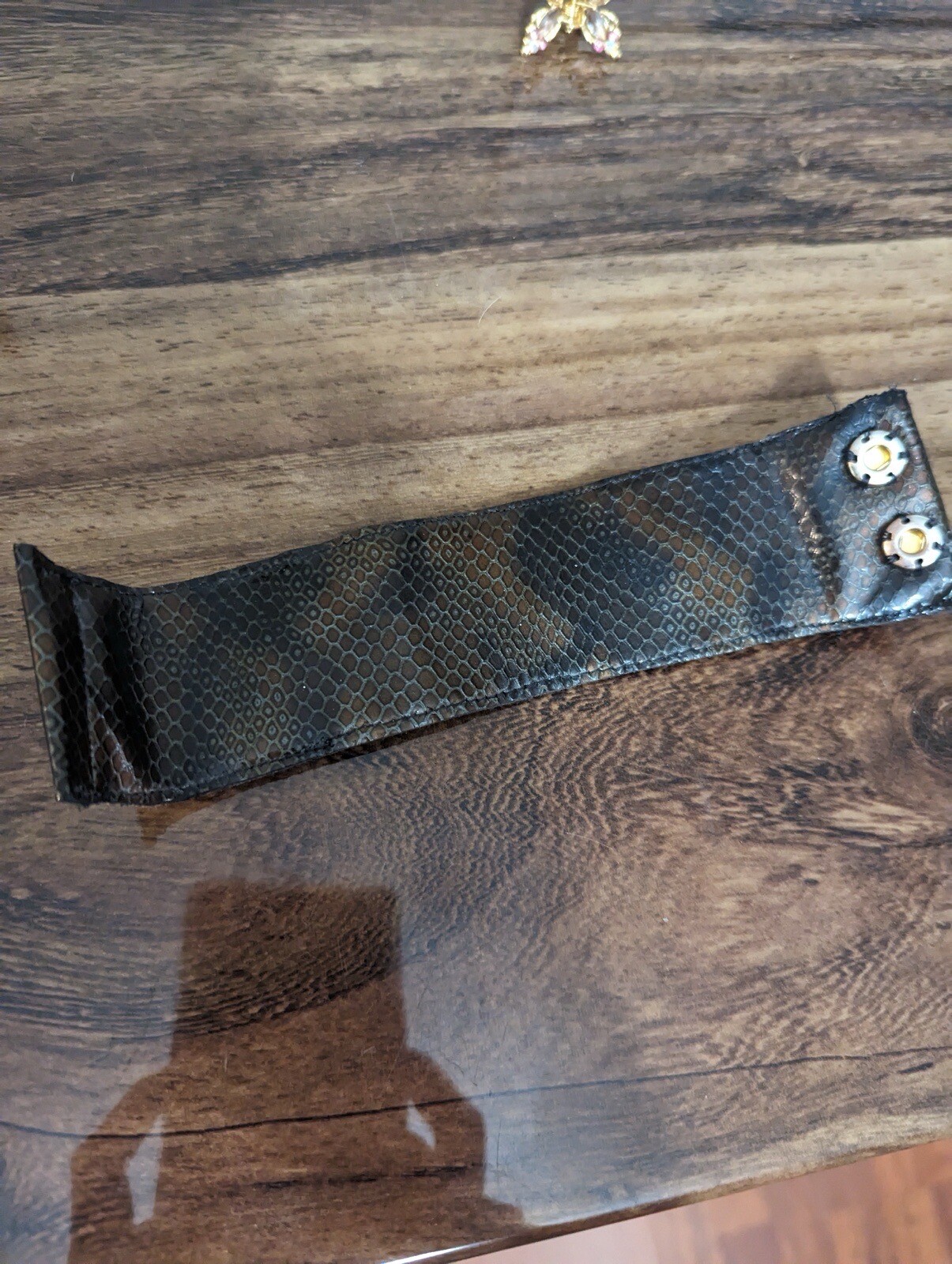 Wide Cuff Bracelet Strap Insert Leopard Black - image 2