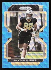 2021 Panini Prizm Payton Turner Blue Wave /199 Rookie Card RC #379 Saints. rookie card picture