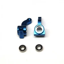 NEW STRC Alum. Front Steering Knuckle with larger outer bearing Blue (1 pair) :