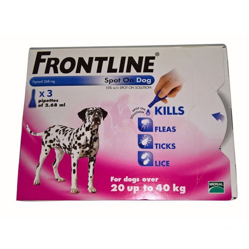 Frontline Spot On for Large Dogs Flea & Tick Treatment 3 Pipettes