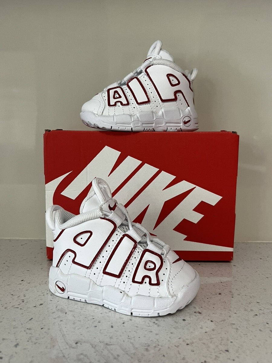 nike air more uptempo white varsity red outline