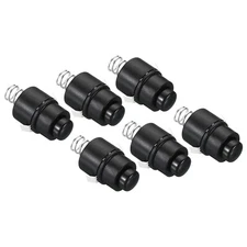 9mm Latching Push Button Switch, 6 Pcs 2 Pins On/Off Self-lock Switch, Black