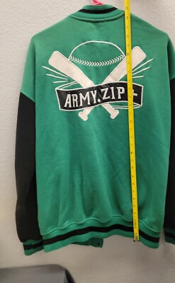 XL Army Zip BTS 3rd Muster Varsity Baseball Snap Jacket Bomber