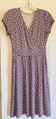 boden blossom jersey dress Women’s Lola Faux Wrap Asphalt Berry Bloom W/Pockets Size 4 global-merch_drop-OCT25