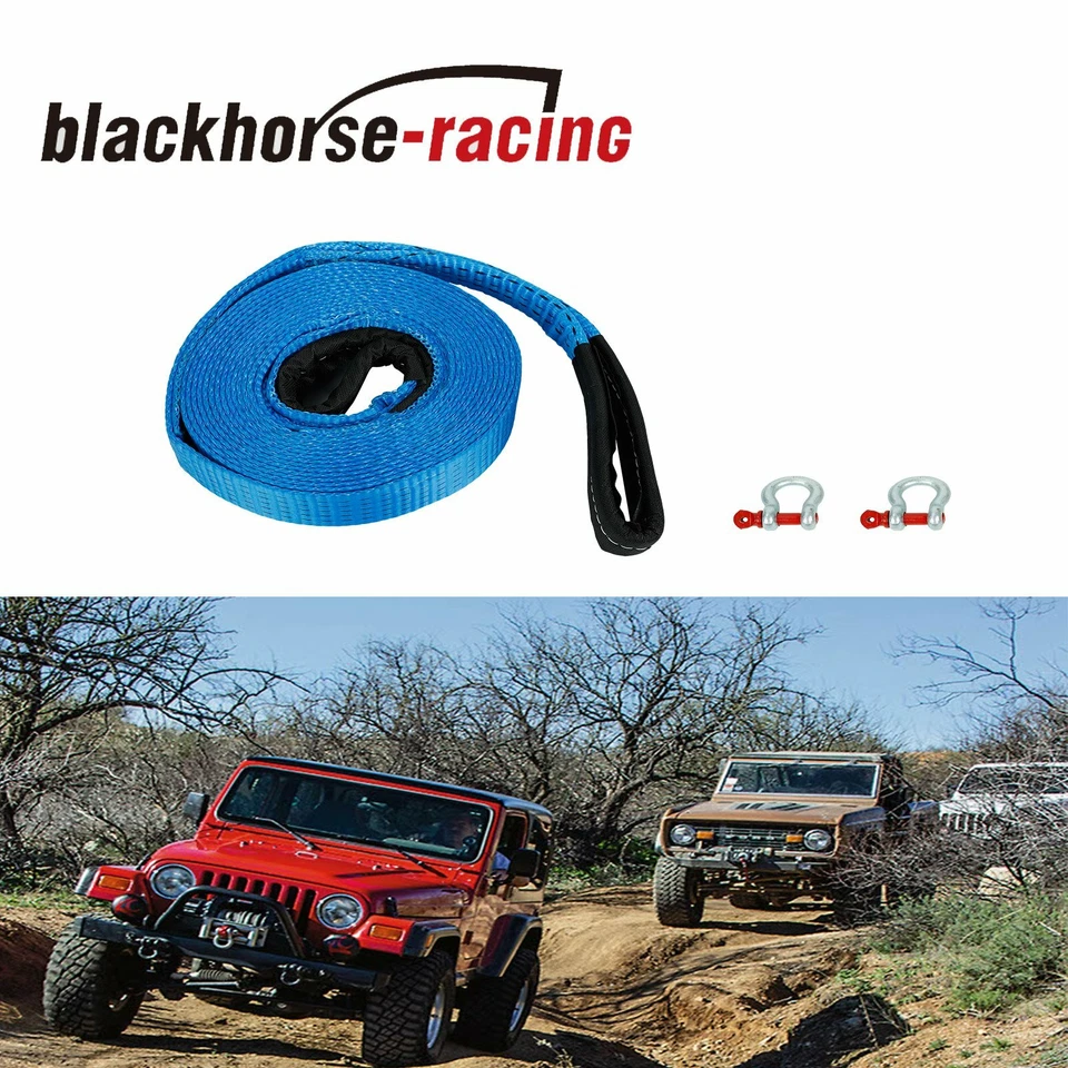 Correia de reboque resistente 2" 20 pés capacidade 20000 lb + gancho anel D - Imagem 3 de 4