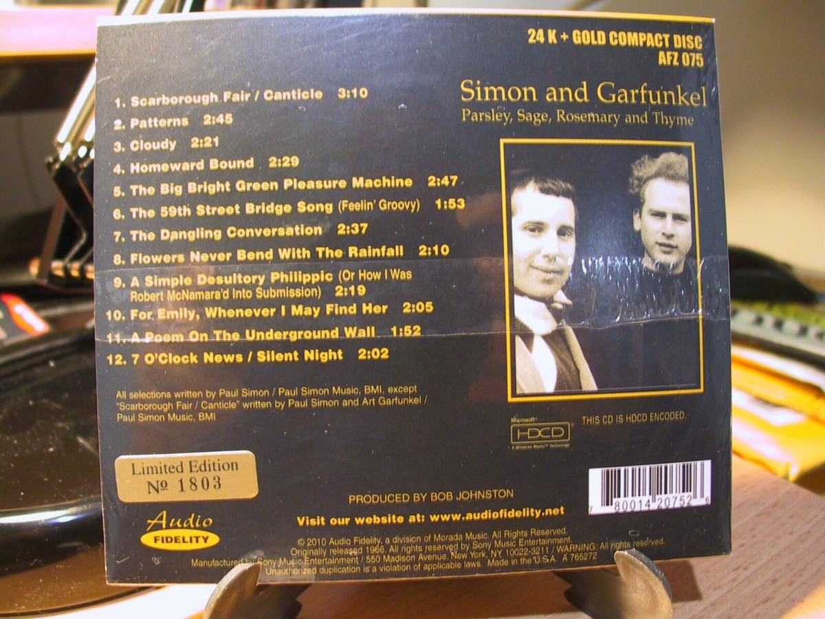 Audio Fidelity！GOLD CD！Simon & Garfunkel 24K Gold CD Audio Fidelity AFZ-075 Simon Garfunkel Parsley Sage