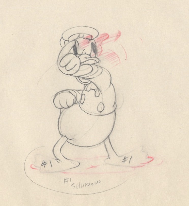 Disney ORPHAN'S PICNIC Animation Drawing of DONALD DUCK in Classic Fit, 1936