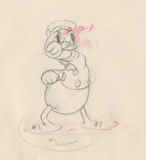 Disney ORPHAN'S PICNIC Animation Drawing of DONALD DUCK in Classic Fit, 1936