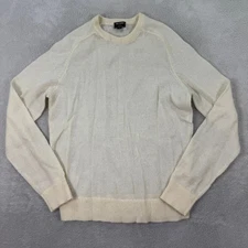 Todd Snyder Mens Medium Cream Kid Mohair Merino Wool Crewneck Sweater Preppy EUC