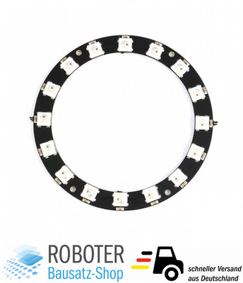 16Bit RGB LED Ring WS2812 5V ähnl. Neopixel für Arduino Raspberry Pi