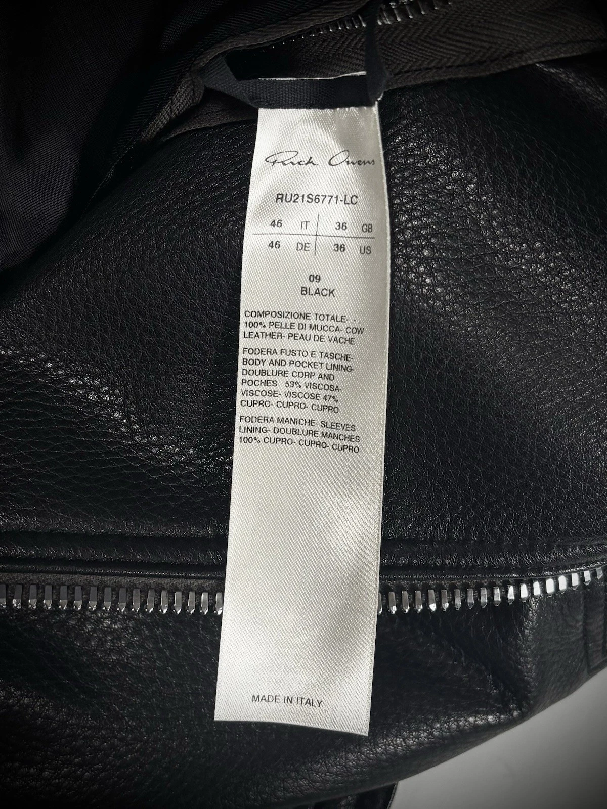 RICK OWENS SS21 PHLEGETHON LUKE STOOGES LEATHER JACKET image 9