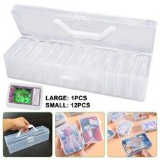 Plastic Deck Storage Box+12X Card Holder Case For MTG Trading Gaming Card
