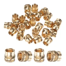 25-Pack Threaded Inserts - M8 x 10mm Brass Heat Set Insert Nuts 10mm OD