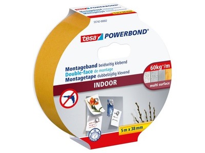 tesa Powerbond Montageband INDOOR, 38 mm x 5,0 m 1 bis 40 Stk SPARE 35%