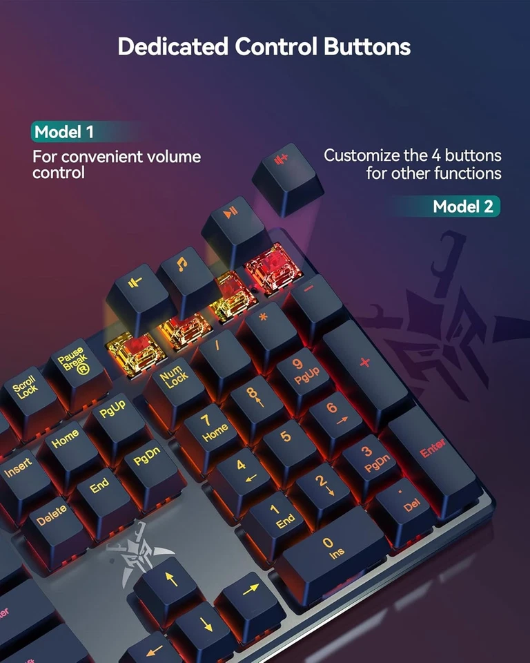 TECKNET Mechanical Gaming Keyboard - Red Switches Black  - Image 4 of 4