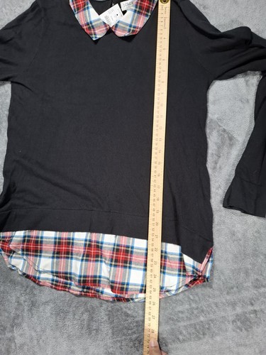 Maglione J.CREW donna pullover piccolo collo tessuto NUOVO quadri rosso/nero - Foto 8 di 12