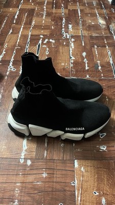 Balenciaga Speed Trainer 2.0 Slip -on Sneaker Black White Lightweight Comfort