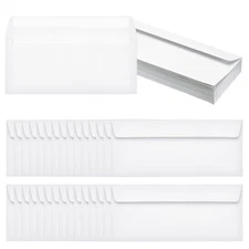 60 Pack White #10 Business Envelopes, Letter Size Envelopes